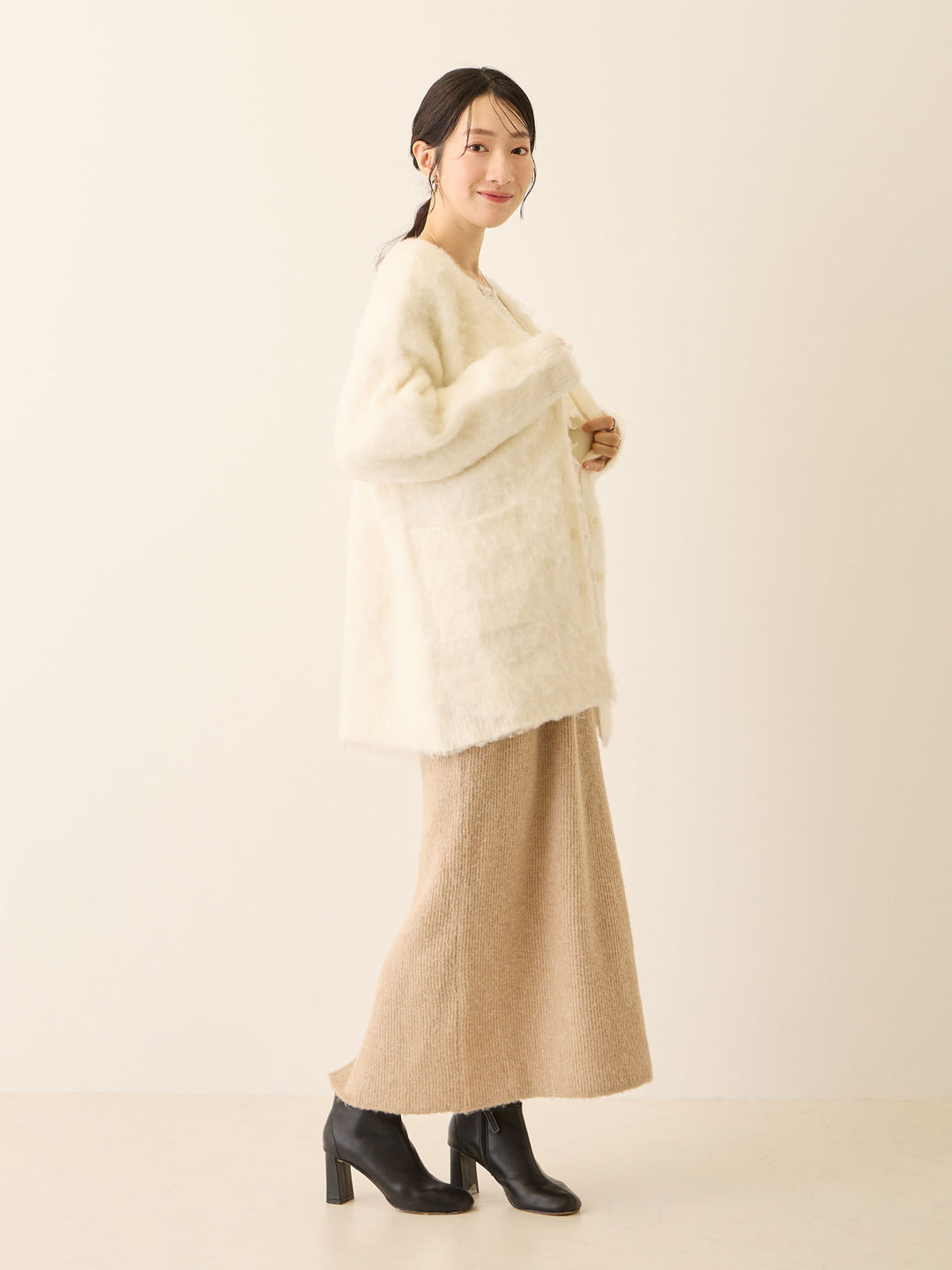 ニットタイトスカート Beige