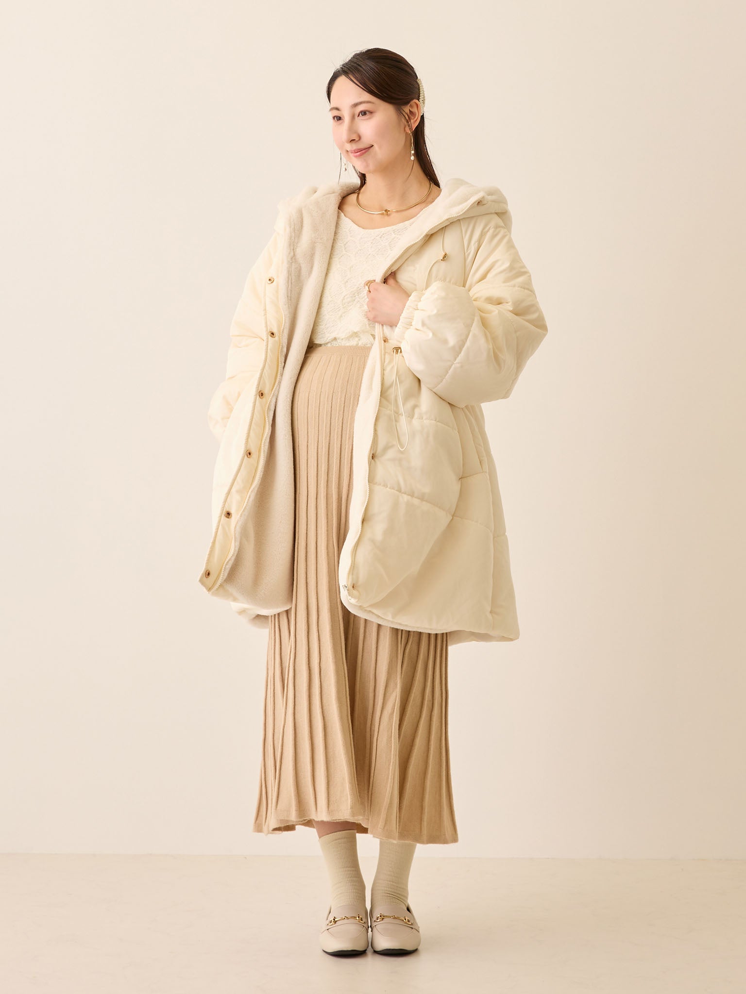 ダッカー付き中綿アウター Ecru – honono for mom&baby