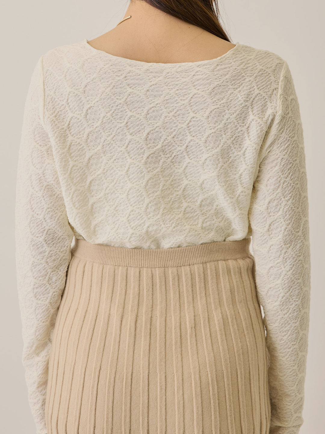 ニットプリーツスカート Beige