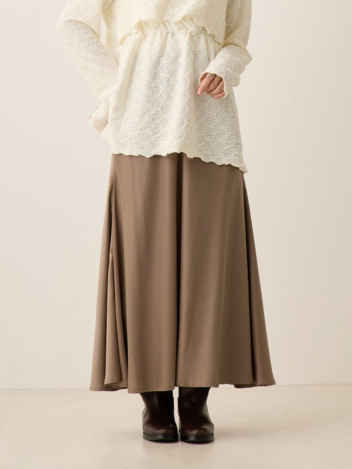 ほんのりマーメイドサテンスカート Greige