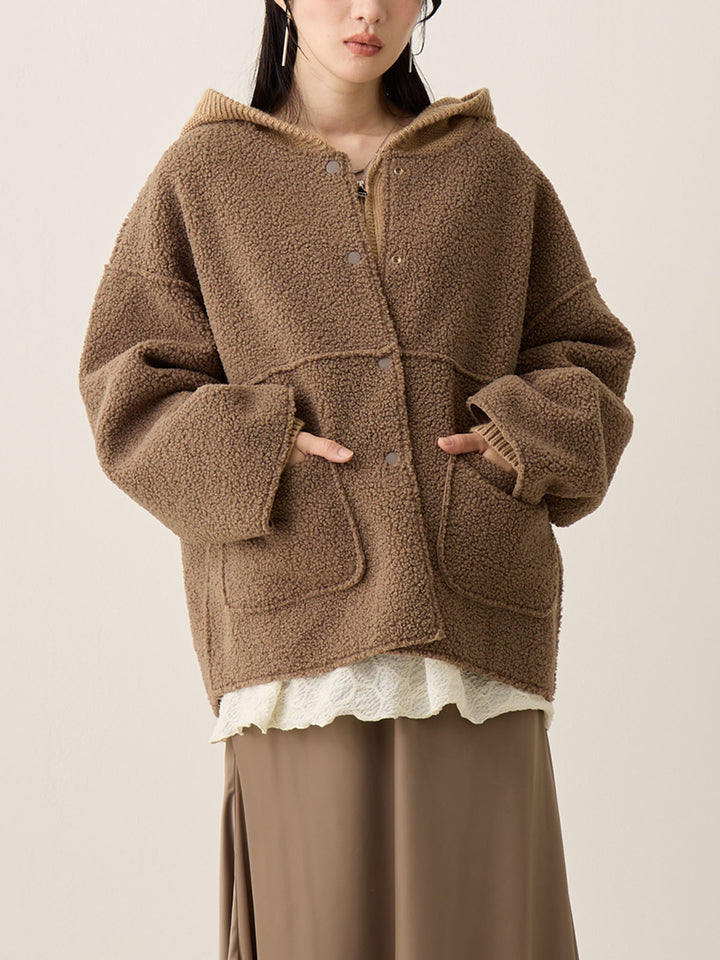 双面 Boa Ducker 夹克 棕色