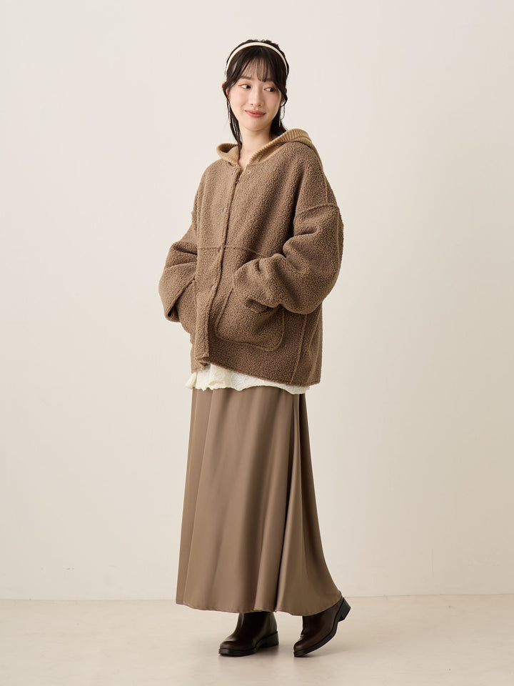 双面 Boa Ducker 夹克 棕色