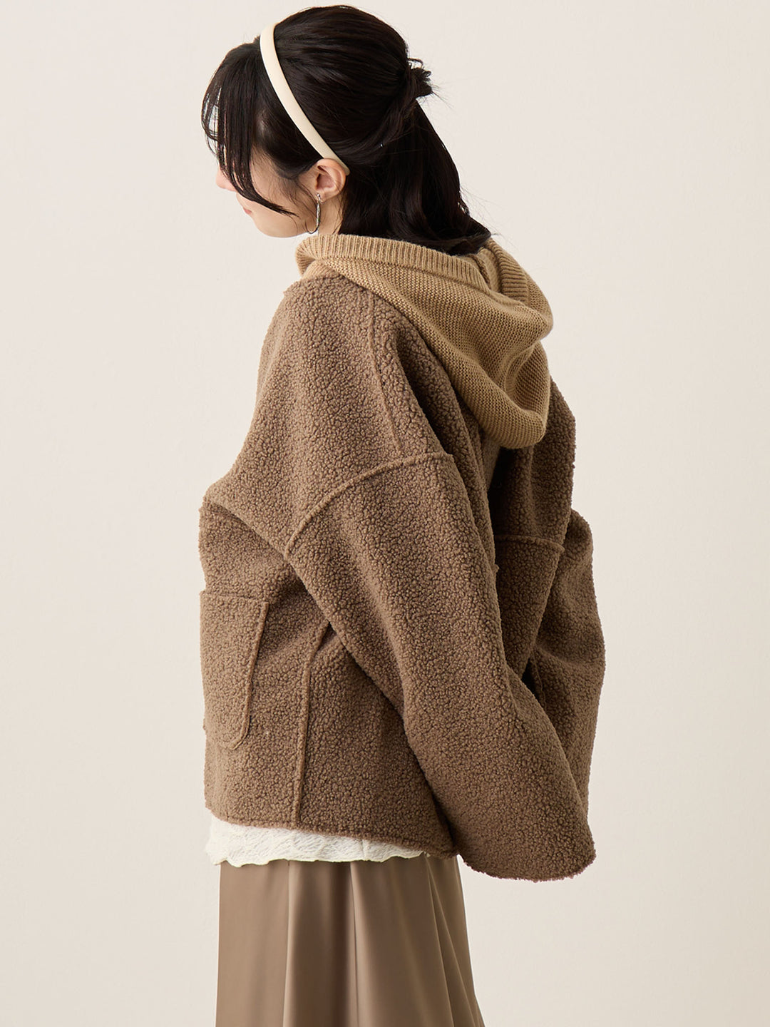 双面 Boa Ducker 夹克 棕色