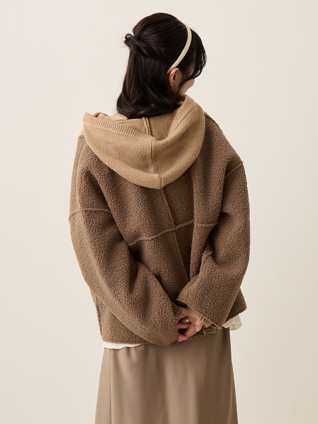 双面 Boa Ducker 夹克 棕色