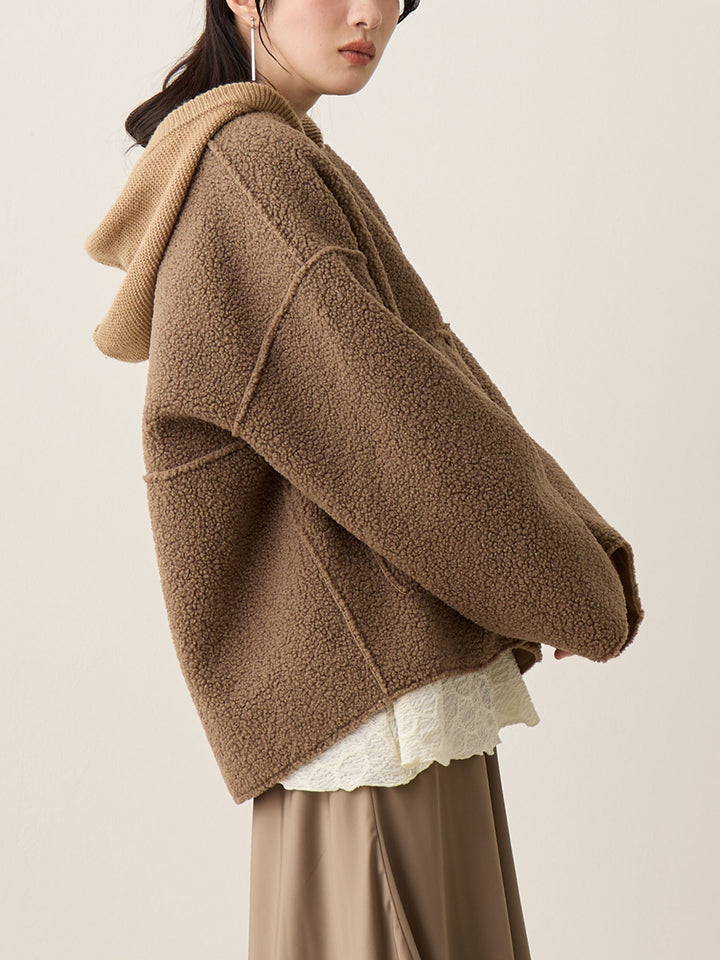 双面 Boa Ducker 夹克 棕色