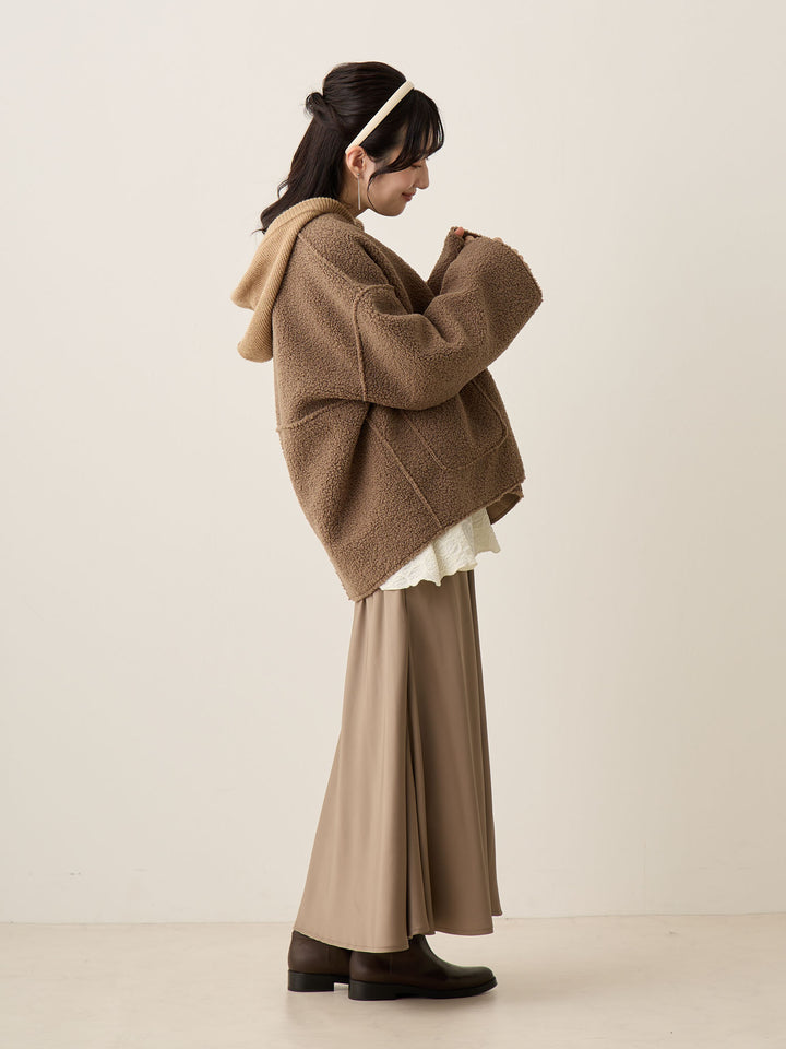 双面 Boa Ducker 夹克 棕色