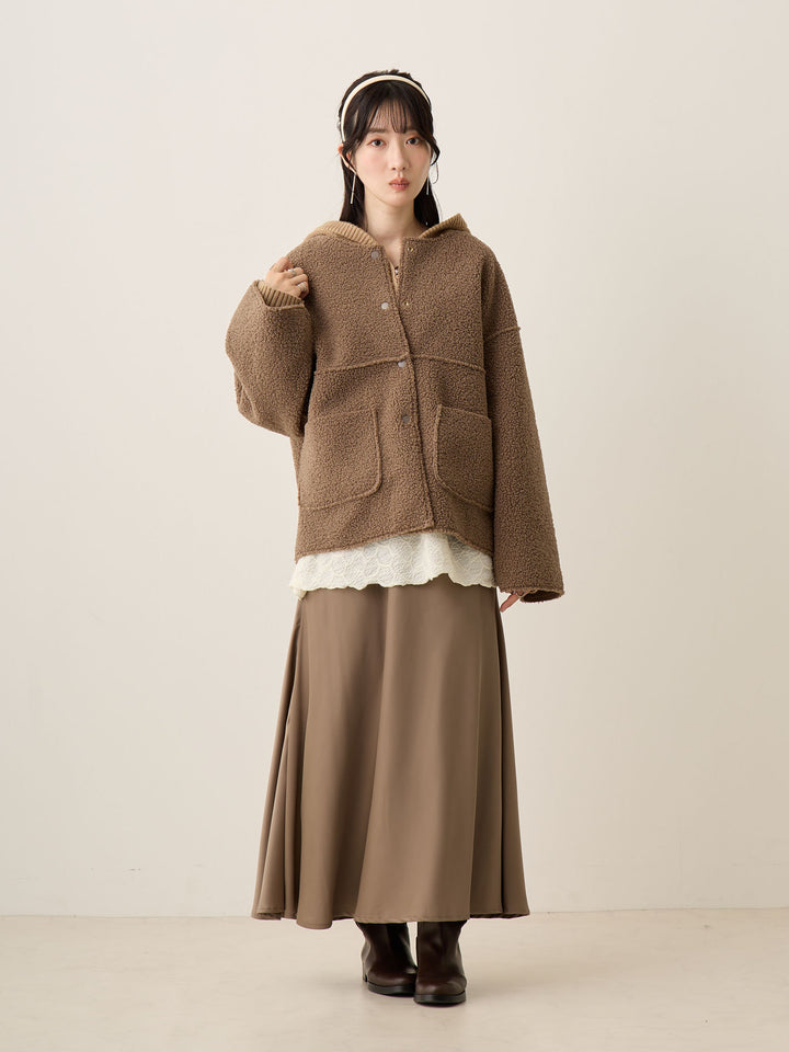 ほんのりマーメイドサテンスカート Greige