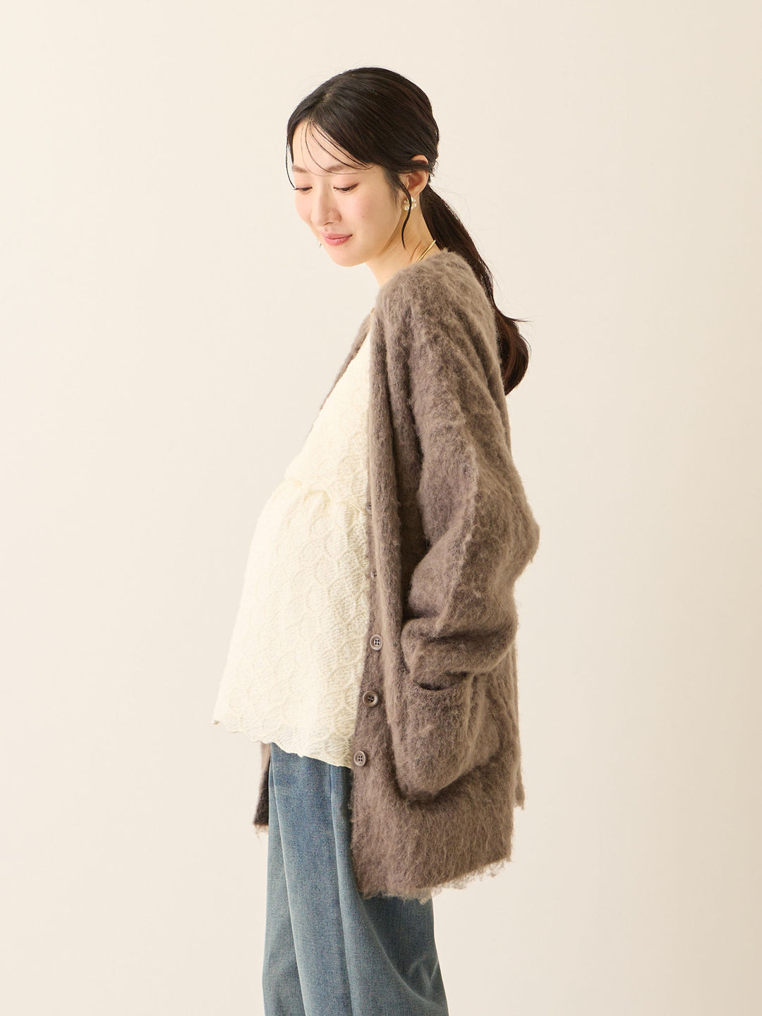 ふわシャギーカーディガン Gray