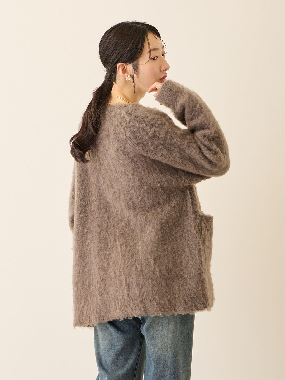 ふわシャギーカーディガン Gray