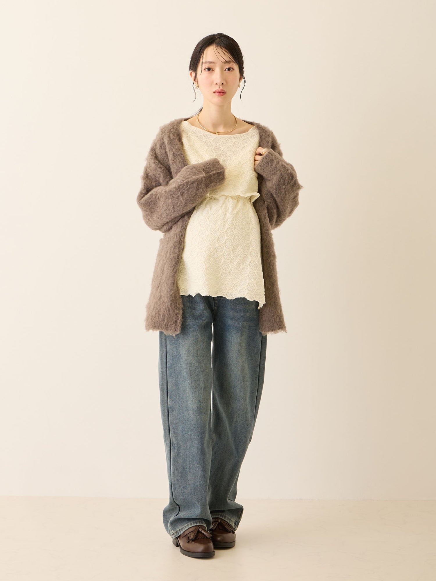 ふわシャギーカーディガン Gray