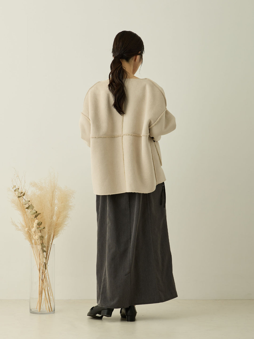 双面 Boa Ducker 夹克，米色