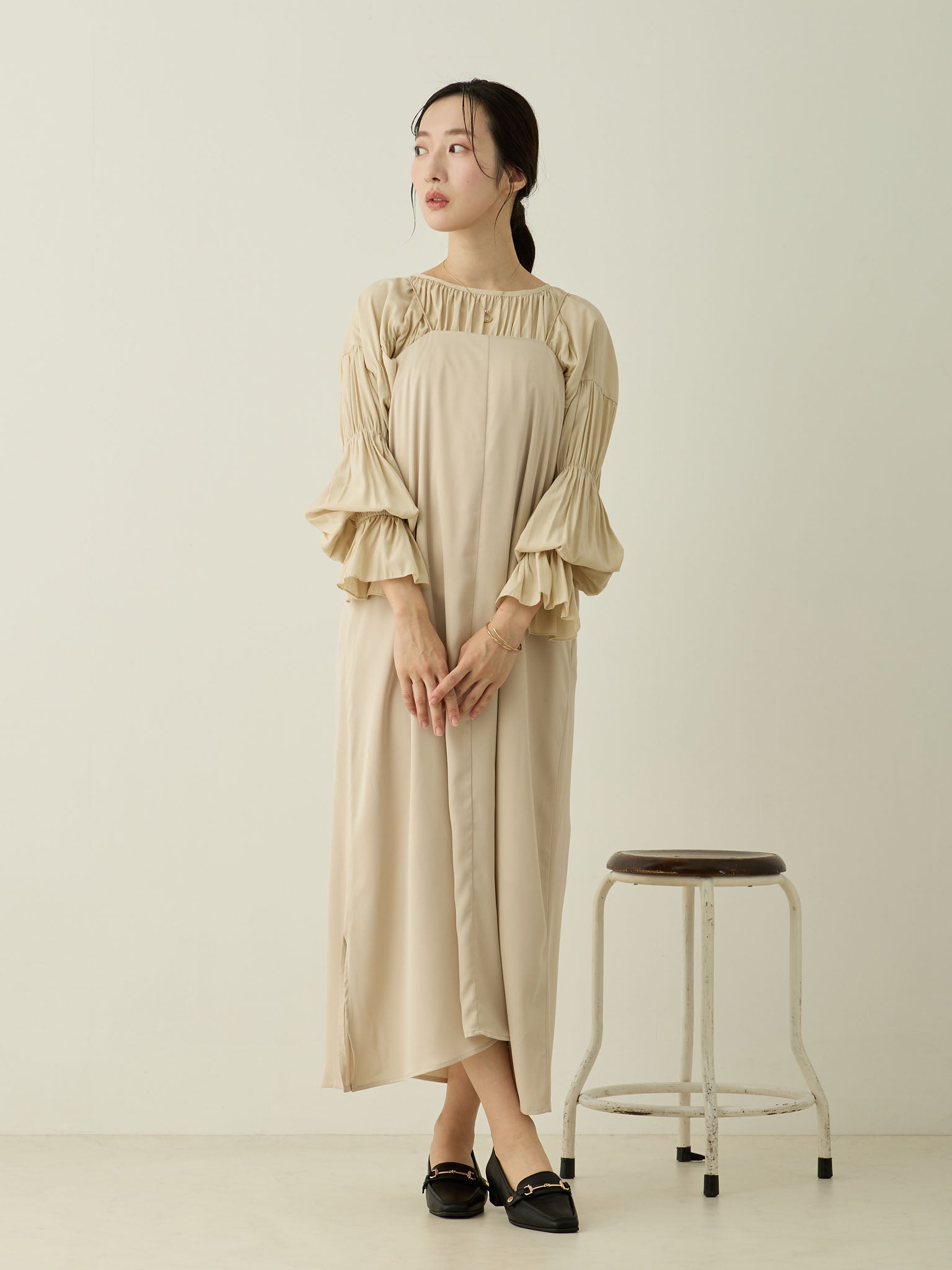 モヘアライクボレロセットキャミワンピース Beige – honono for mom&baby