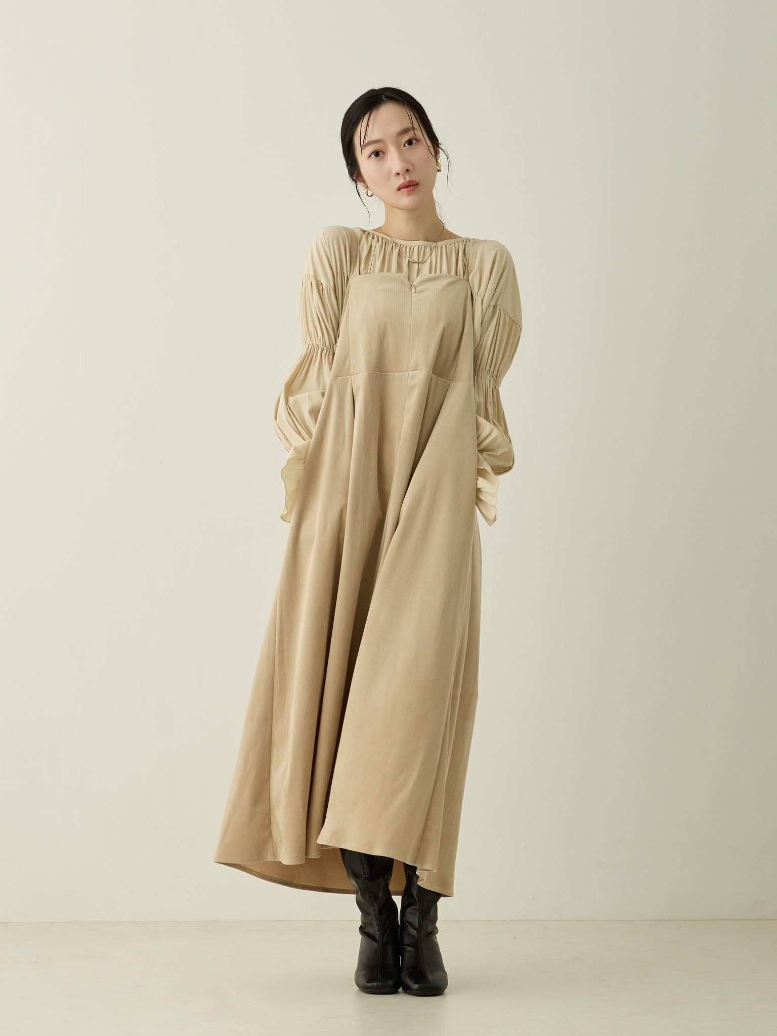 コーデュロイジャンパースカート Beige