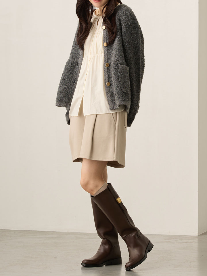 ギャザーチュニックブラウス White