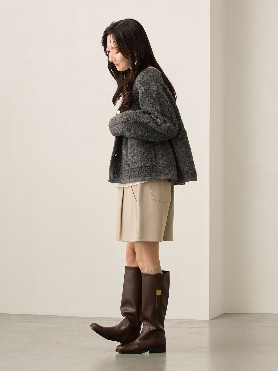 マタニティショートパンツ Greige