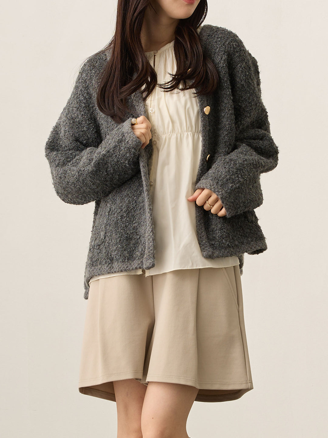 マタニティショートパンツ Greige