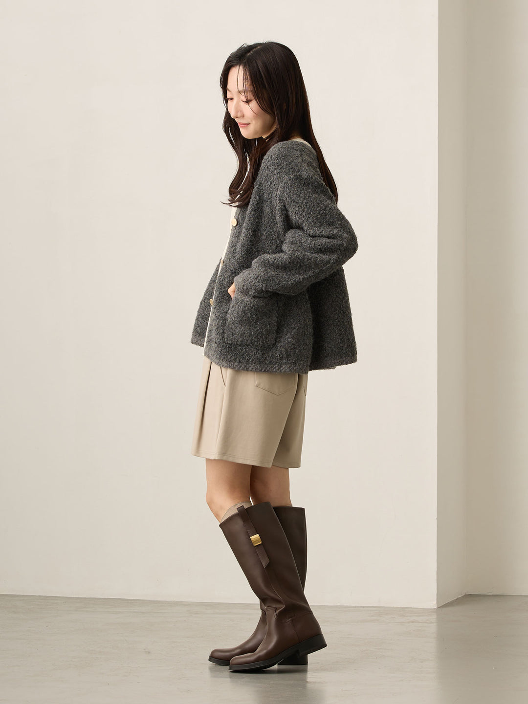 マタニティショートパンツ Greige