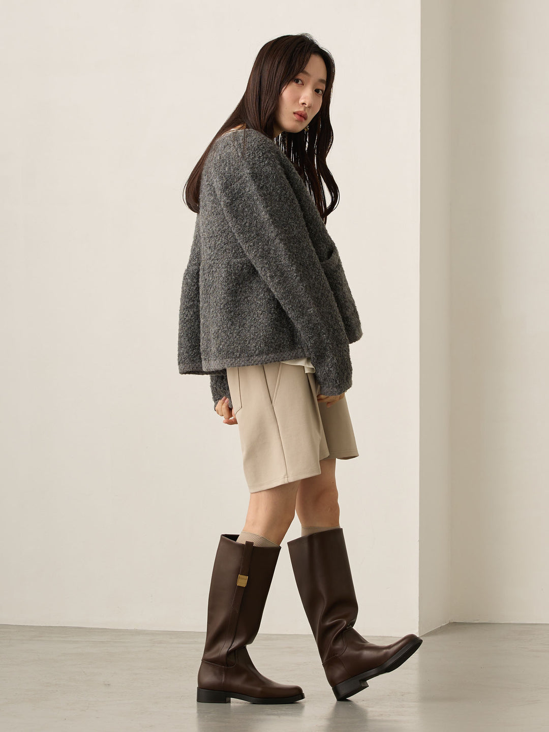 マタニティショートパンツ Greige