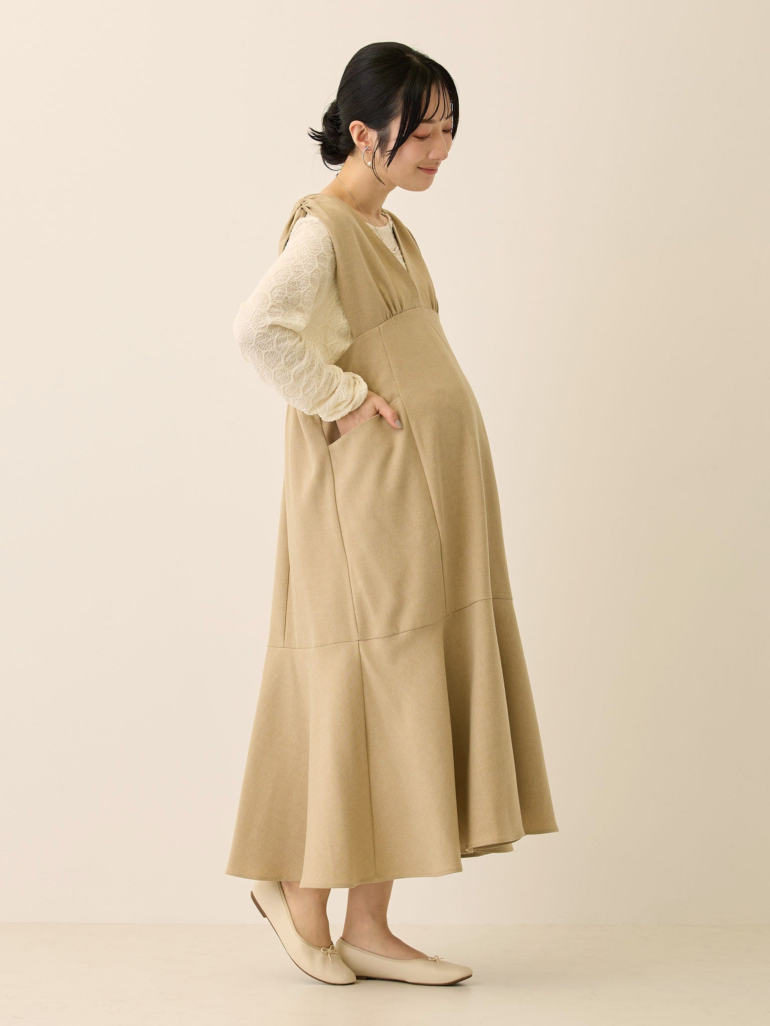 ツイードジャンパースカート Beige – honono for mom&baby