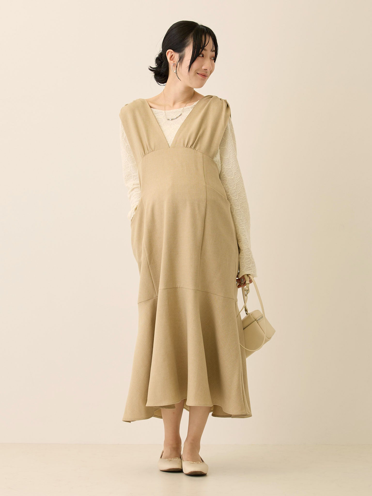 ツイードジャンパースカート Beige – honono for mom&baby