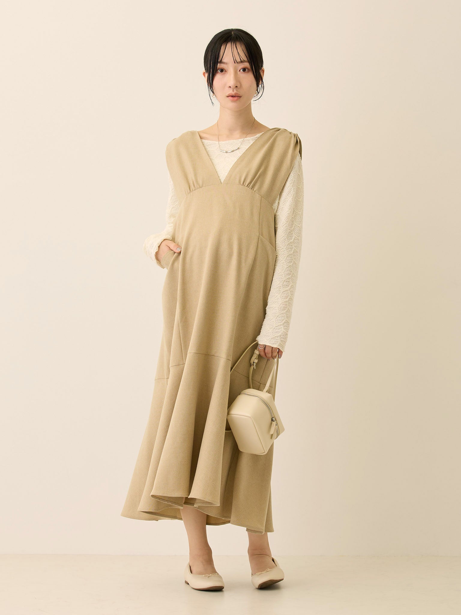 ツイードジャンパースカート Beige – honono for mom&baby