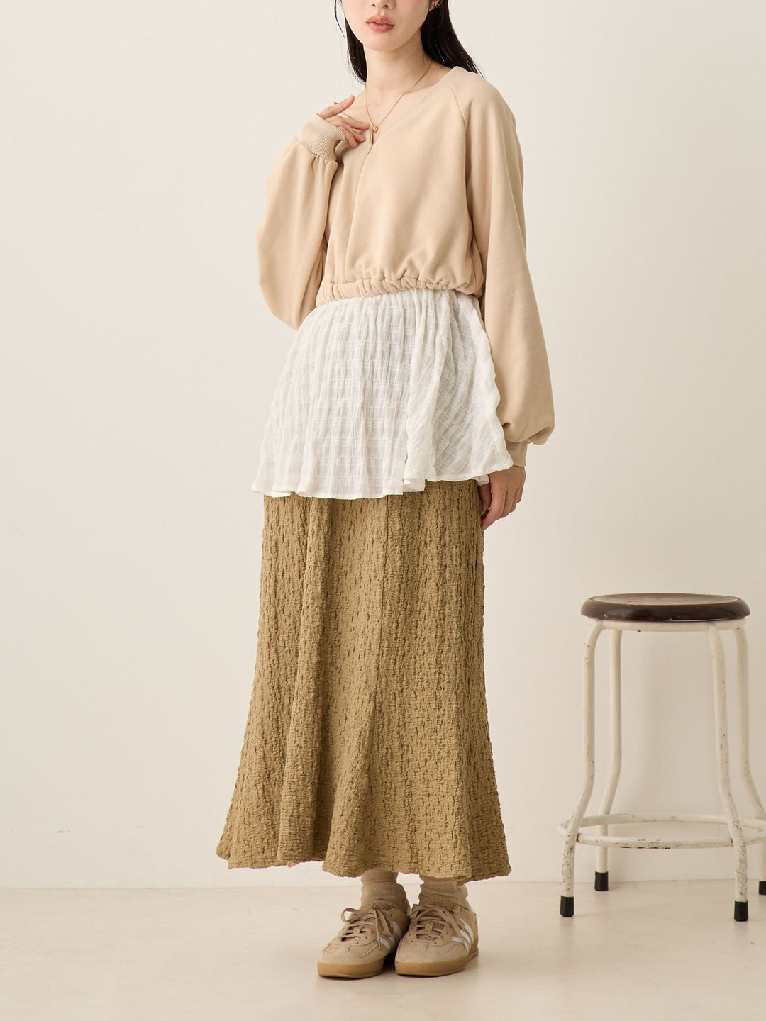 ストレッチマーメイドスカート Khaki