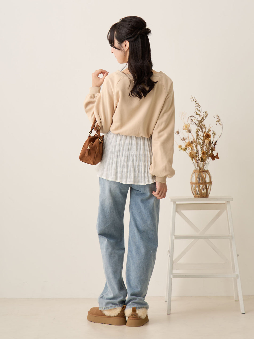 マタニティロングデニム Light blue