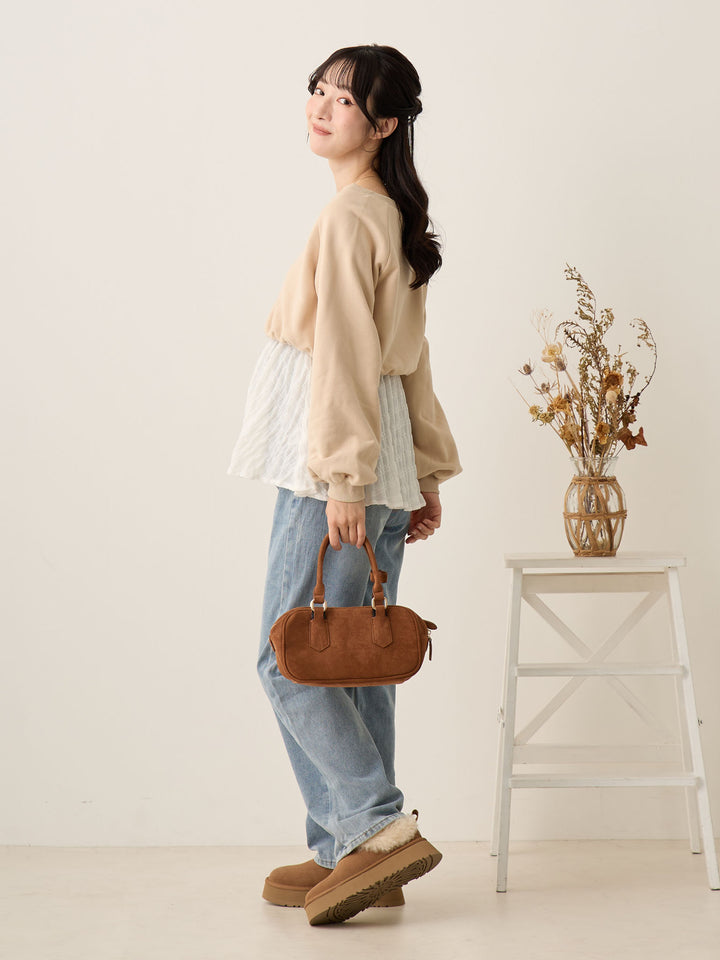 米色多层运动衫