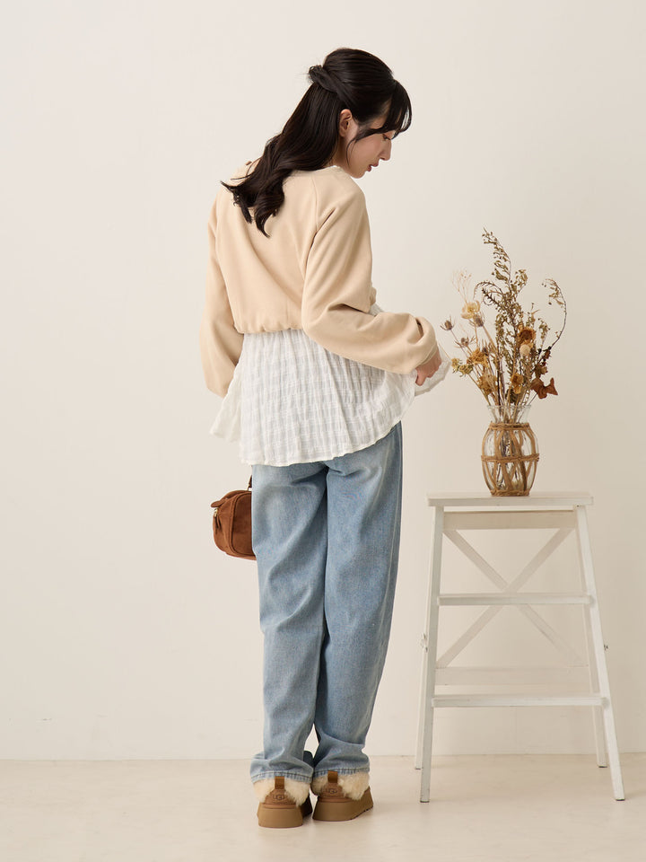 マタニティロングデニム Light blue