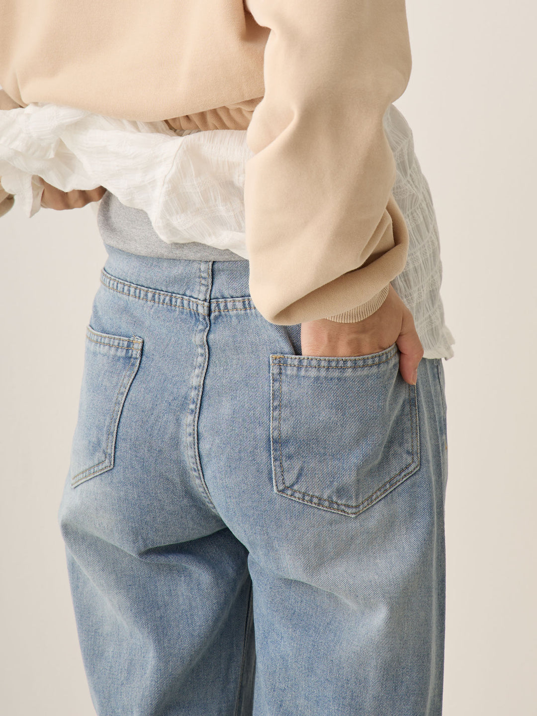 マタニティロングデニム Light blue