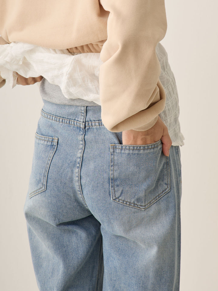 マタニティロングデニム Light blue