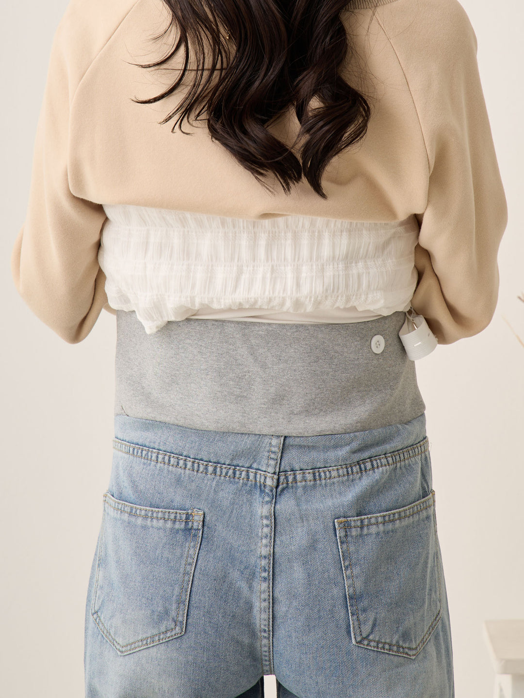 マタニティロングデニム Light blue