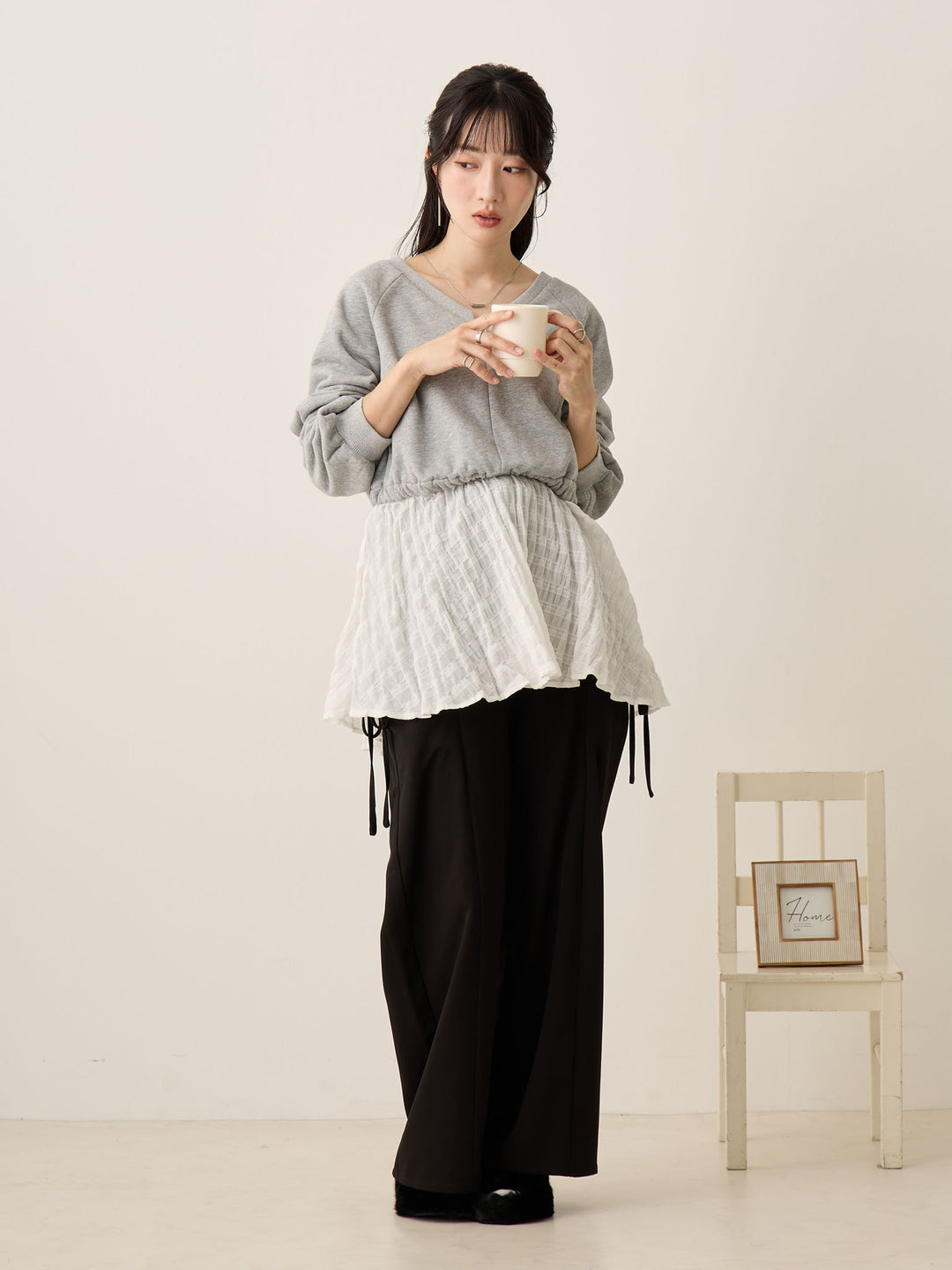 侧边蝴蝶结裤 黑色