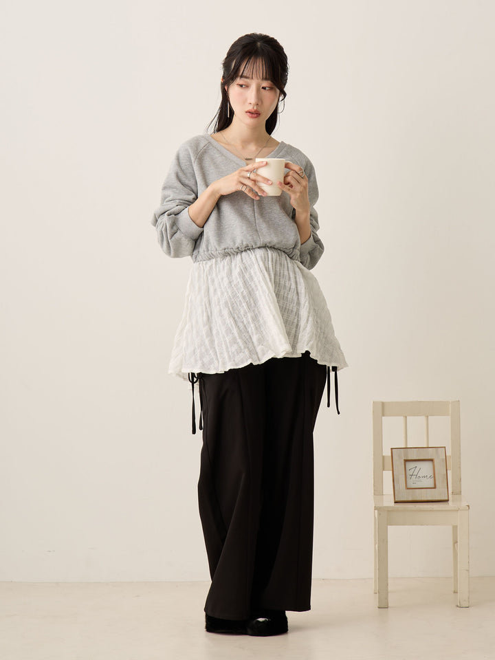 侧边蝴蝶结裤 黑色