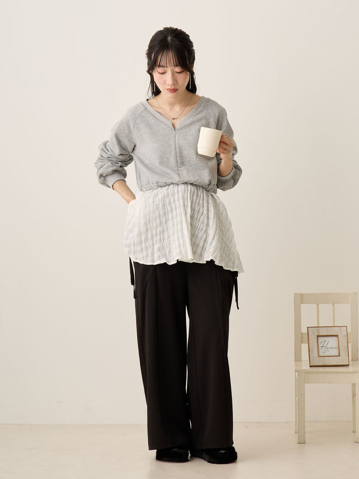 灰色多层运动衫