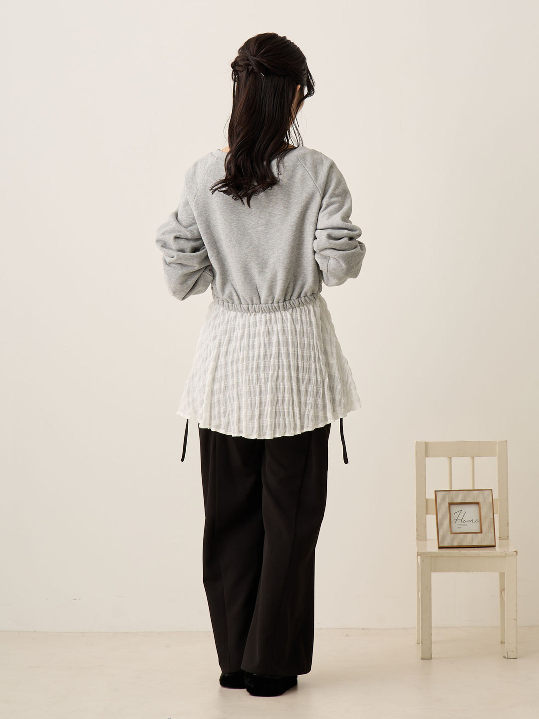 侧边蝴蝶结裤 黑色