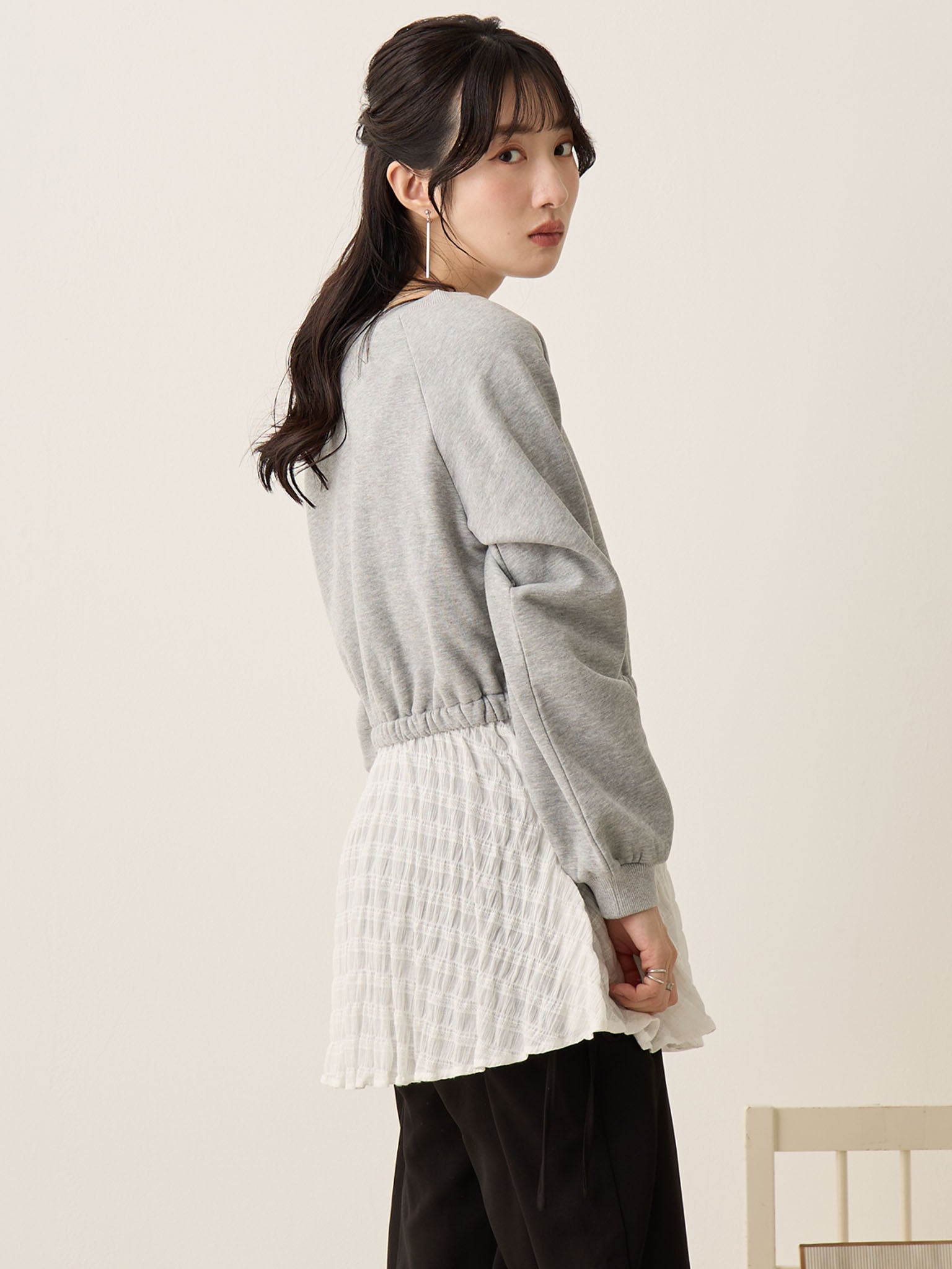 レイヤード風スウェットトップス Gray – honono for mom&baby