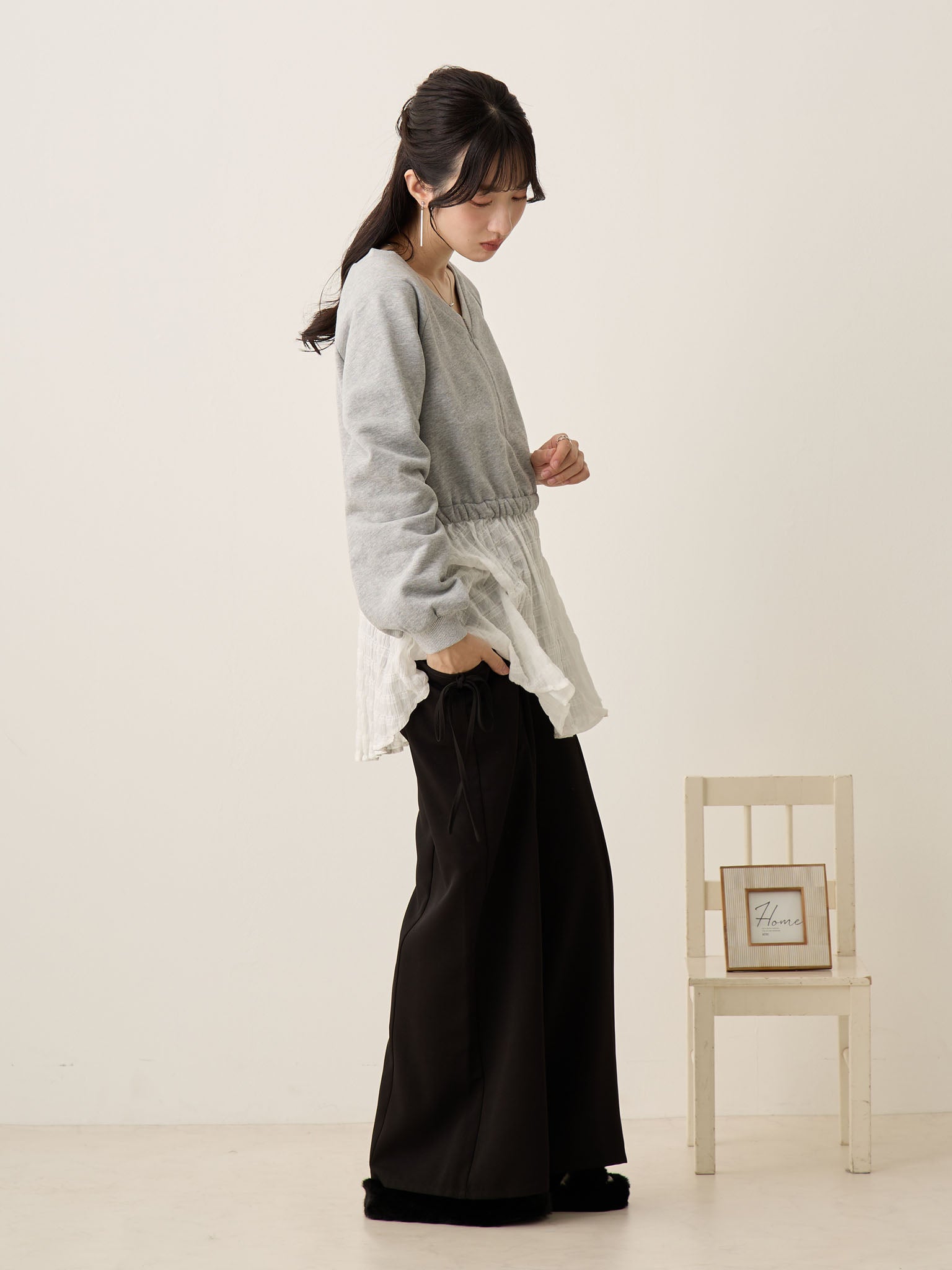 レイヤード風スウェットトップス Gray – honono for mom&baby