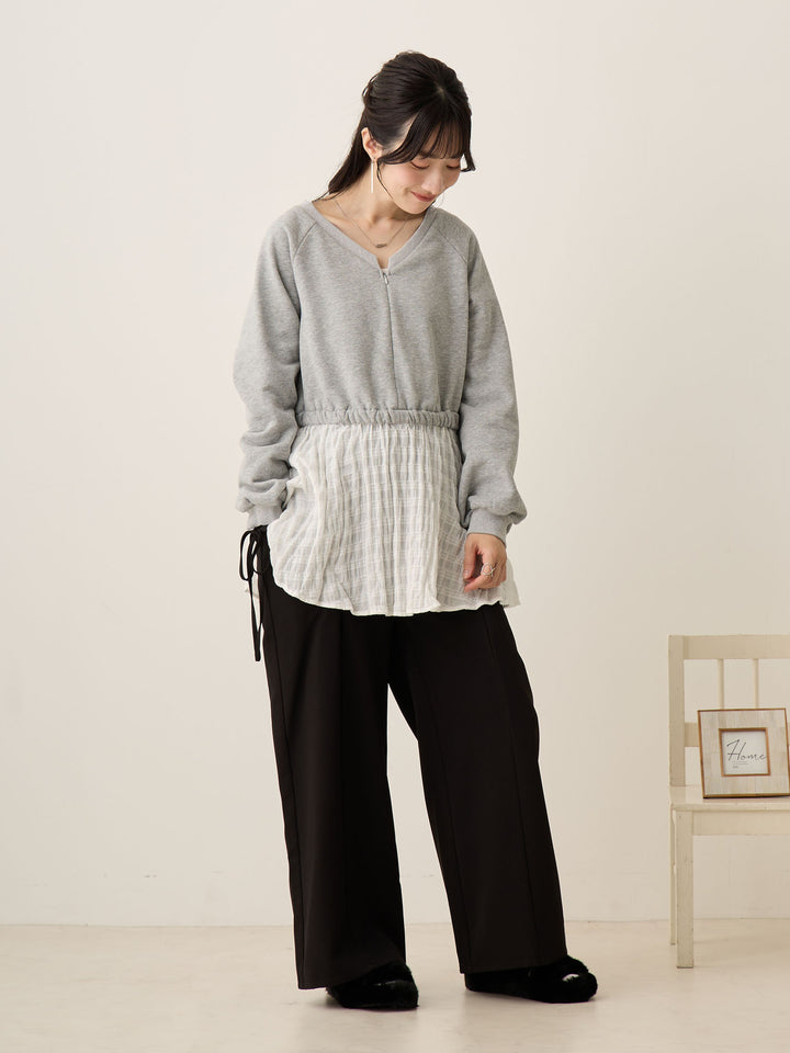 灰色多层运动衫