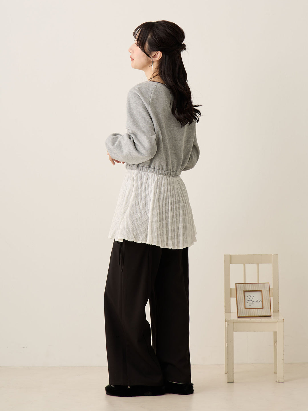 侧边蝴蝶结裤 黑色