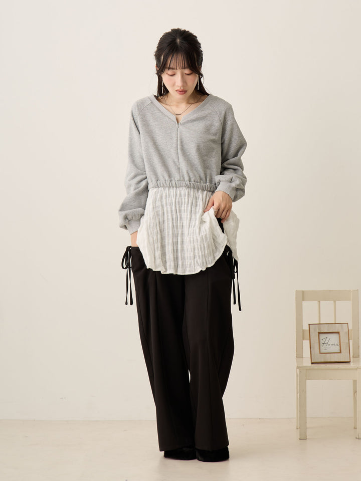 灰色多层运动衫