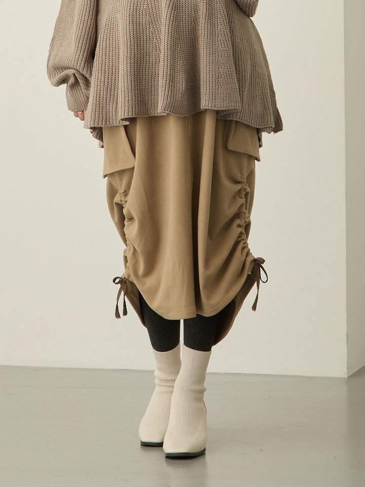 羊毛工装裙，米色