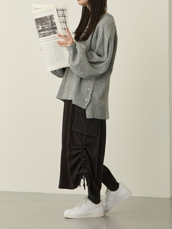 黑色羊毛工装裙