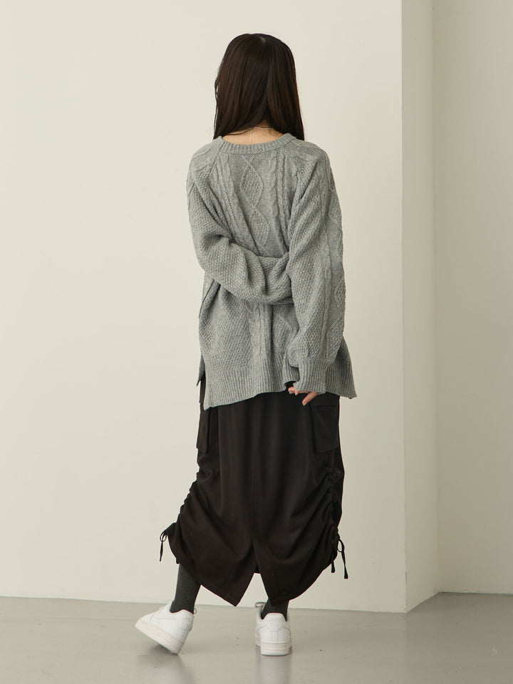 黑色羊毛工装裙