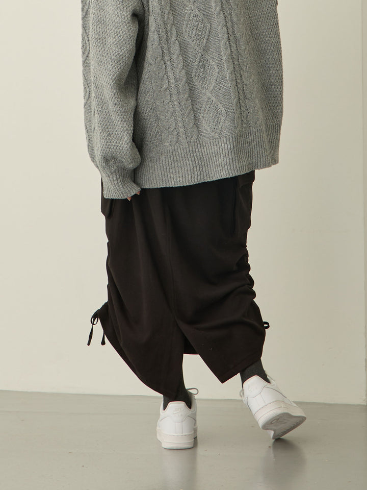 黑色羊毛工装裙