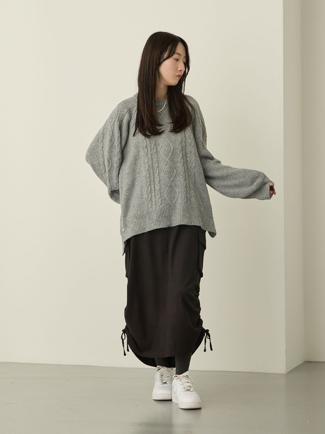 黑色羊毛工装裙