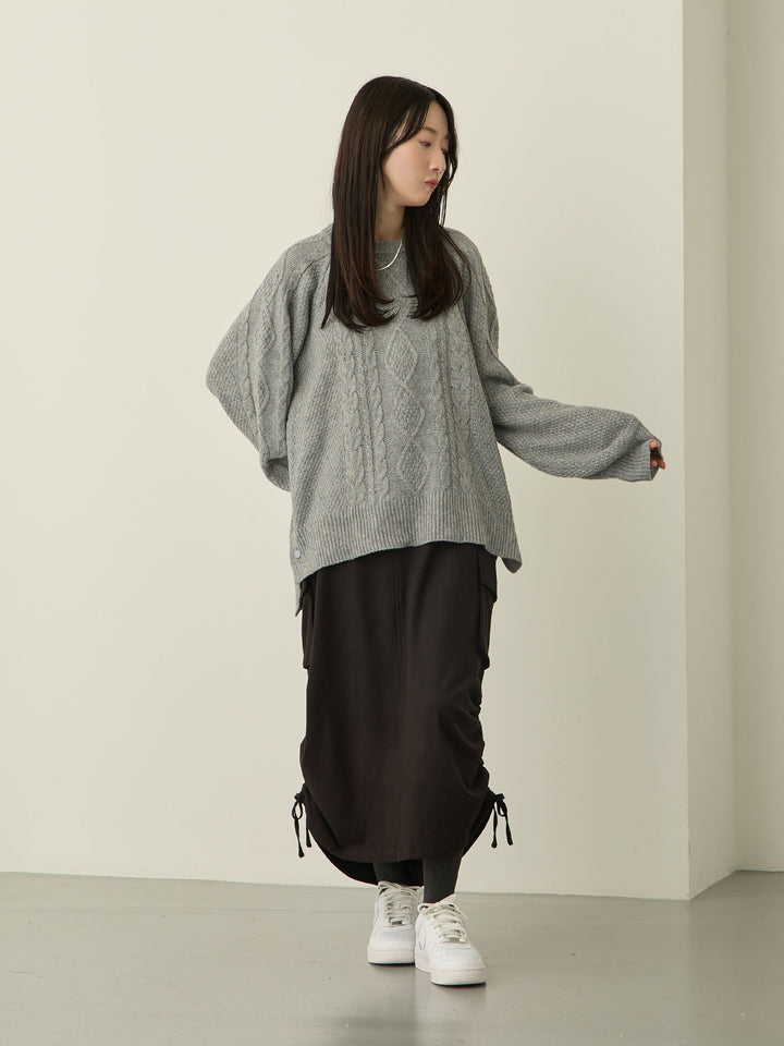 黑色羊毛工装裙