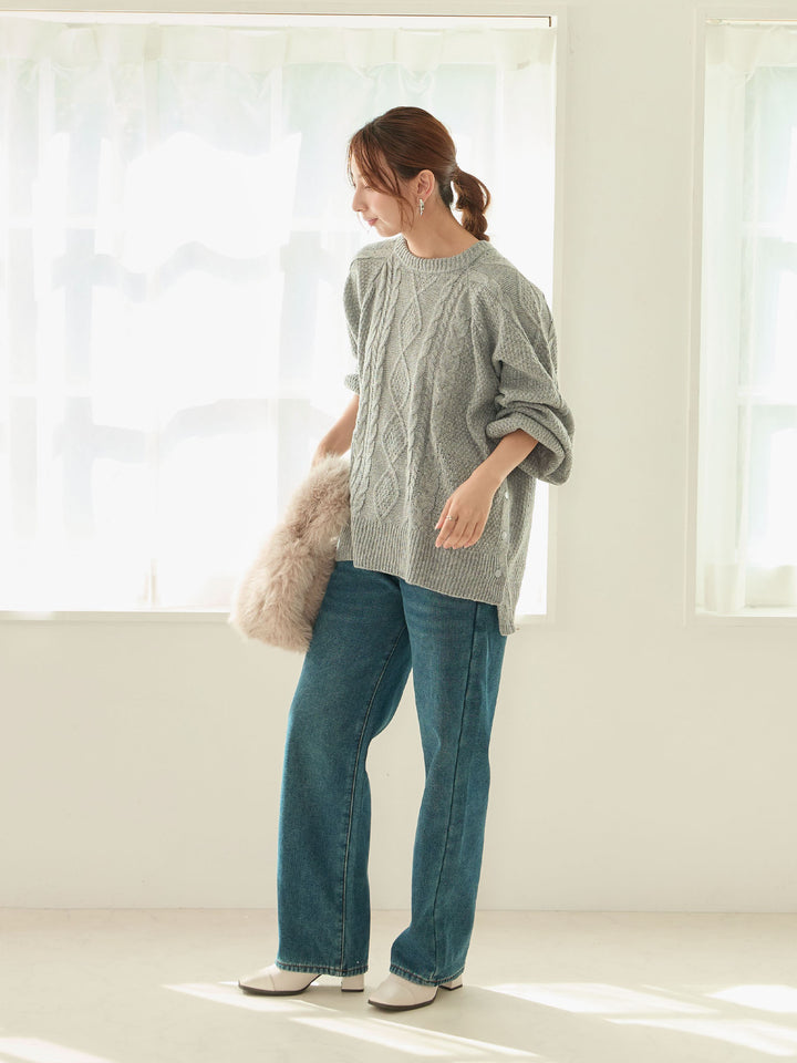 蟒蛇纹衬里长款牛仔布