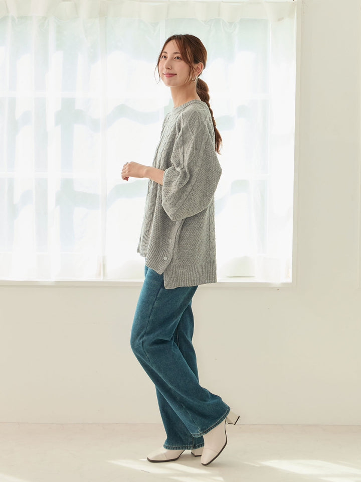 蟒蛇纹衬里长款牛仔布