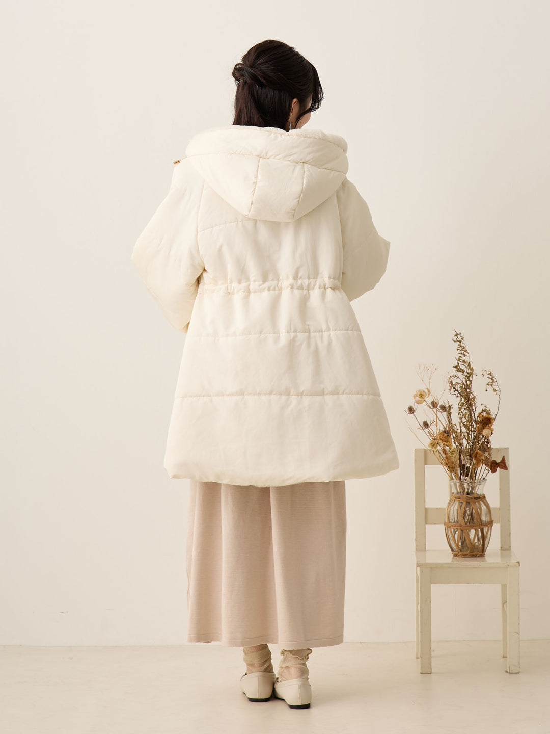 [孕妇/产后] 鸭绒外套 米色填充外套